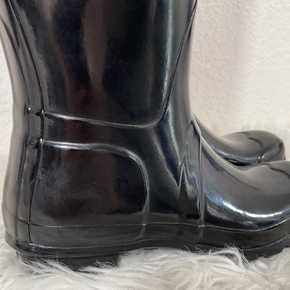 HUNTER Original Tall Black Gloss Rain Boots Waterproof 
Size 7 New - Picture 6 of 16